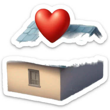 A heart on top of the roof is small sticker