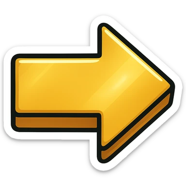 Make the arrow a shiny gold tone with no background in a western adult animation cartoon style. sticker