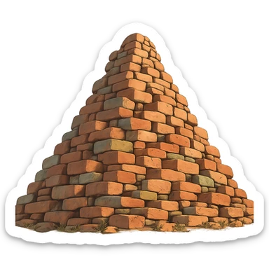 ghibli style mountain of bricks sticker