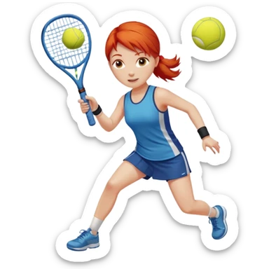 Chica pelirroja bajo el sol jugando padel  sticker
