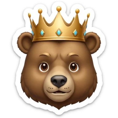 Bear with bronze crown — strong and gentle sticker