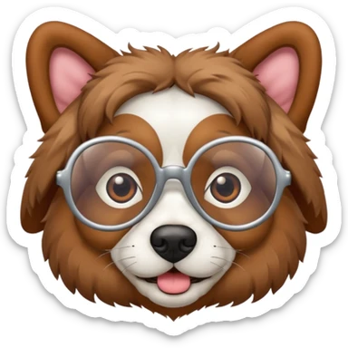 dog wearing grany sticker