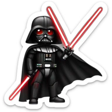 Dark Vador with a red laser saber sticker