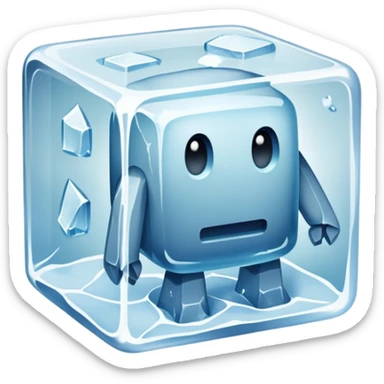 Golem in a block of ice sticker