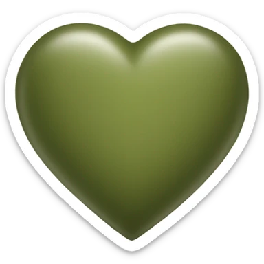 Olive green heart  sticker