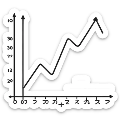 A line graph in the style of a Japanese sketch sticker