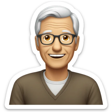 smiling old man indoors sticker