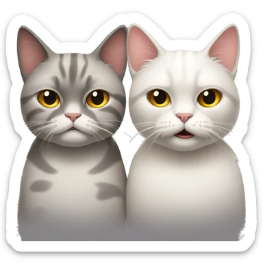 two annoyed cats standing sticker