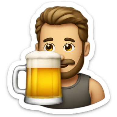 Hommer avec une Biere sticker