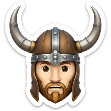 Solo el casco vikingo con cuernos sin cara de persona sticker