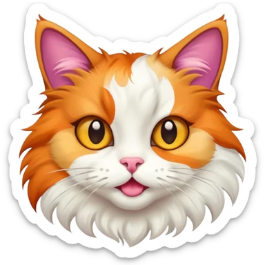 crazy cat sticker