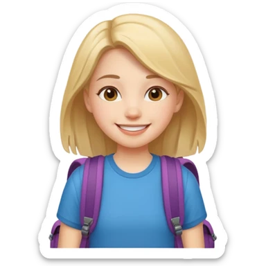 student wearing back pack girl sticker