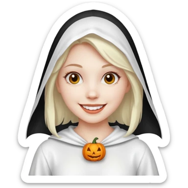 girl with hallowen white costumes sticker