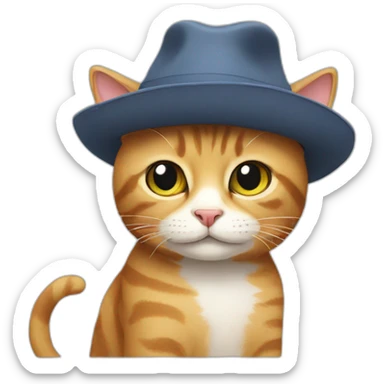 Cat wearing a hat sticker