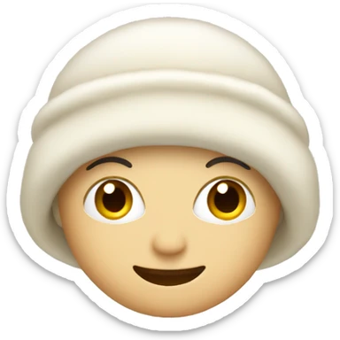 cream winter hat sticker