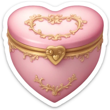 Light pink Rococo heart box sticker