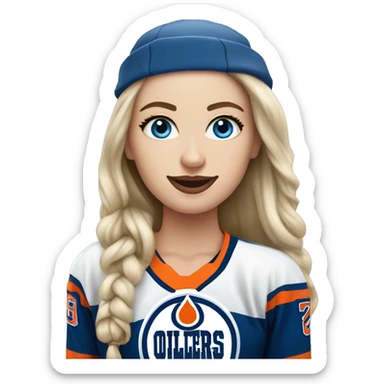 Edmonton oilers nhl blue eyes female fan sticker