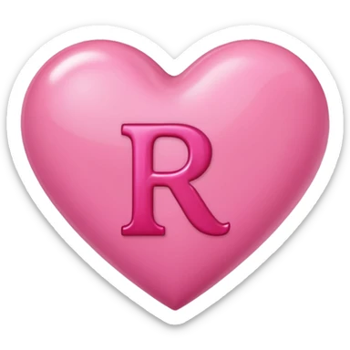 Make a pink heart with an R in the middle sticker