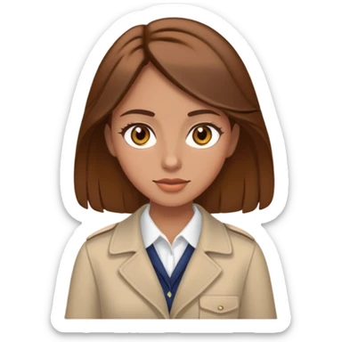Tourist guide girl with brown hair and almond color eyes sticker