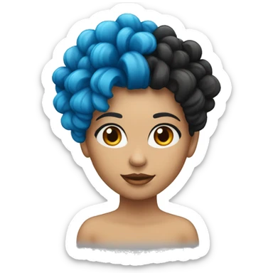 Garota de cabelo azul,com mascara vermelha e preta sticker