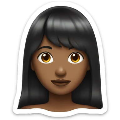 Black hair girl with bangs mad sticker