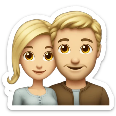 in love caucasian couple sticker