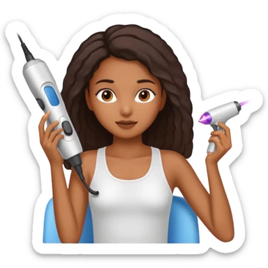 black girl receiving laser hair removal sticker