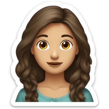 Une fille brune aux cheveux détachés avec loutre sticker