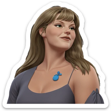 serene girl in a dress sticker