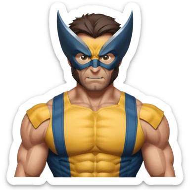 wolverine marvel superhero full mask upper body shot sticker