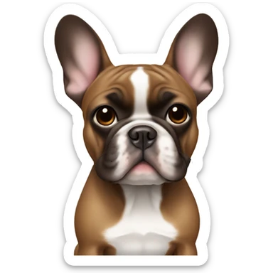 french bulldog with brown girl sticker