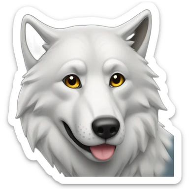 Un loup avec une photo de moi sticker