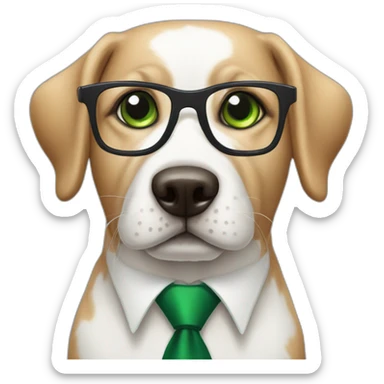 bege-and-white-dog-with-green-eyes-and-glasses-and-tie sticker