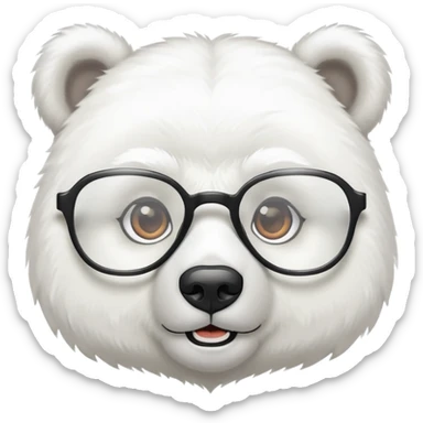 white bear with glasses female sticker