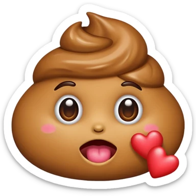 Poop in kisses sticker
