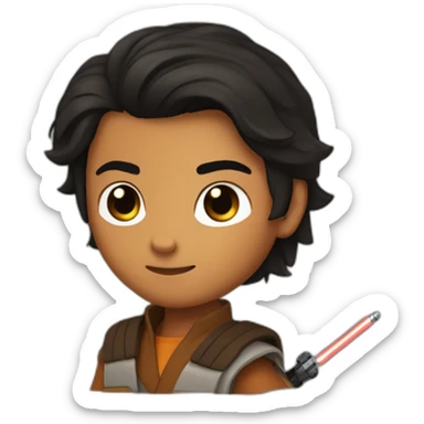 Ezra bridger long hair with lightsaber sticker