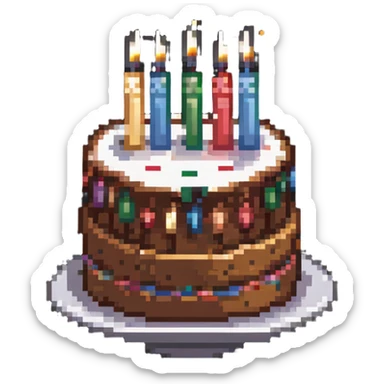 birthday cake with candles sticker