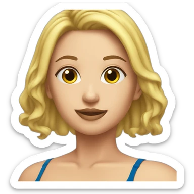 Slim-Thicc caucasian woman swimsuit posing sticker