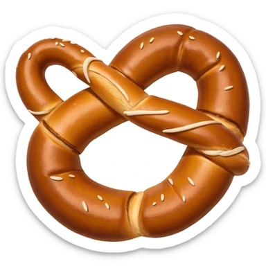pretzel, white background sticker