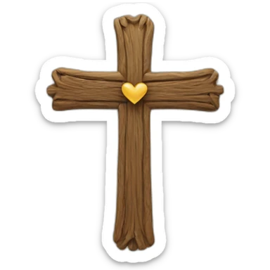 Heart and cross attached sticker