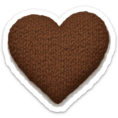 Brown knit heart, like a sweater texture heart sticker