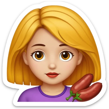 Una niña con piel de color carne y medio morena y medio morena de pelo sticker