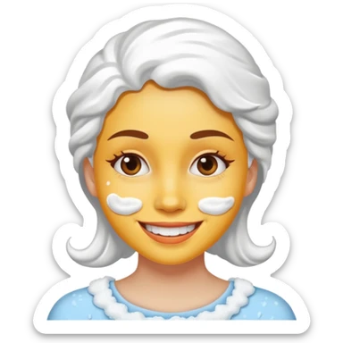 white icing on woman sticker