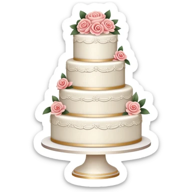 Wedding cake with tiers and decorations sticker