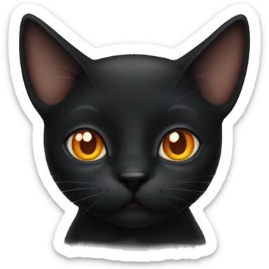 Black cat with orange ish eyes sticker