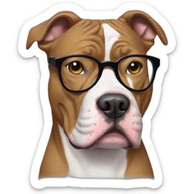 bluenose pitbull wearing glasses sticker