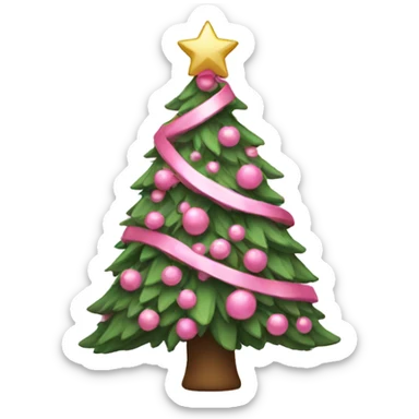 Pink Christmas tree sticker