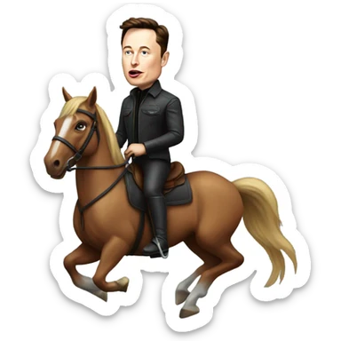 elon musk on the horse sticker