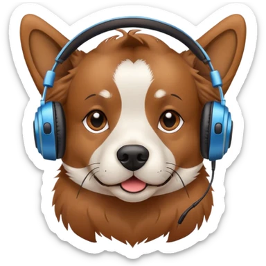 Dog with headphones  sticker