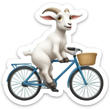 Goat on a bicycle sticker
